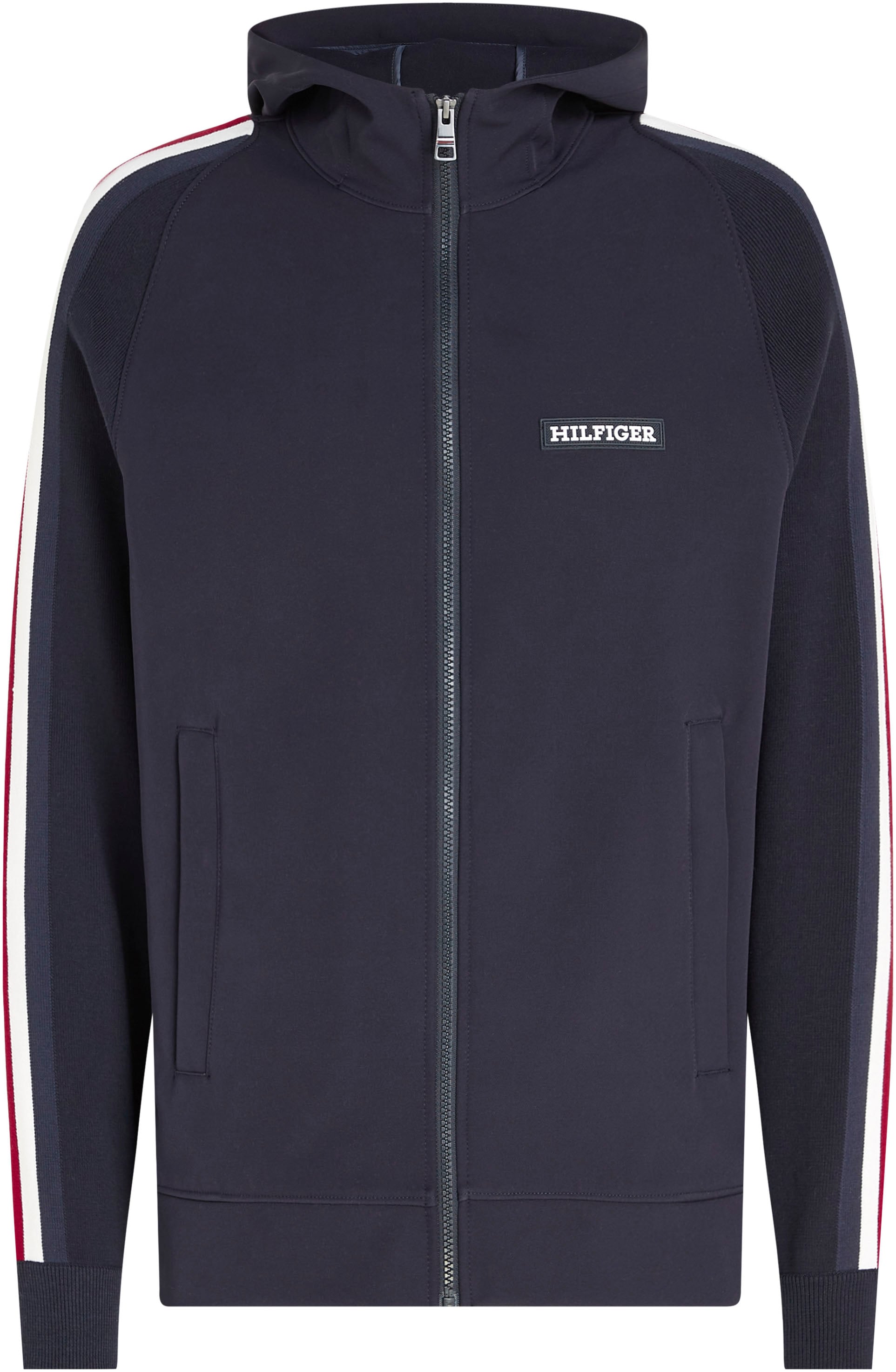 Tommy Hilfiger Kapuzenpullover »MIXED MEDIA HOODED SWEATER«, mit TH-Streifen an den Ärmeln
