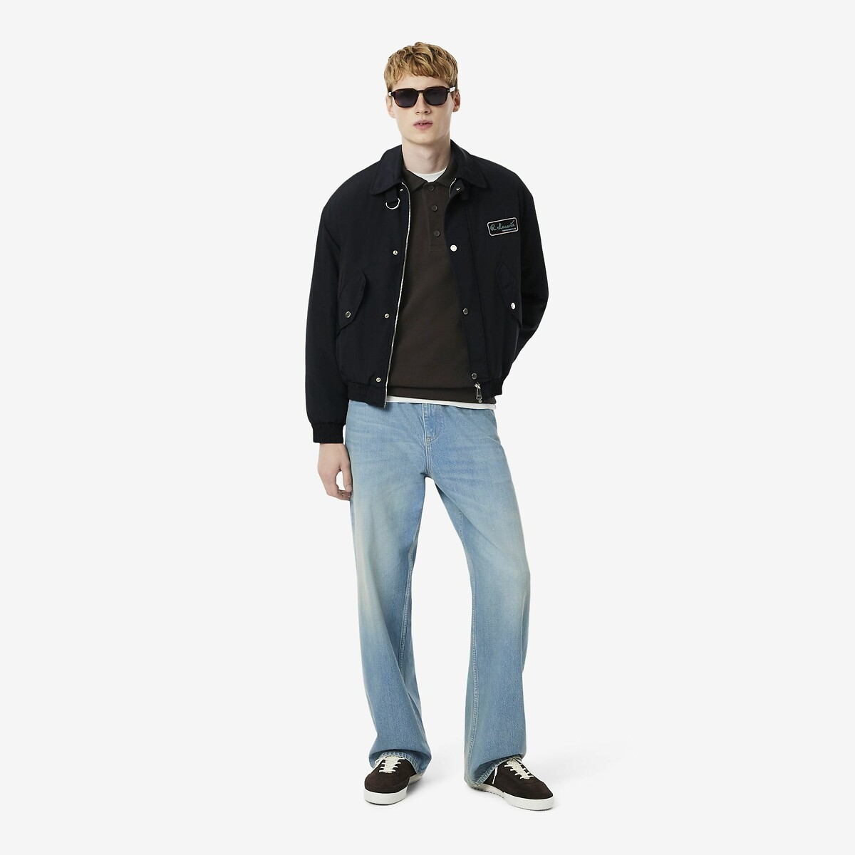 Suéter LACOSTE com gola polo canelada