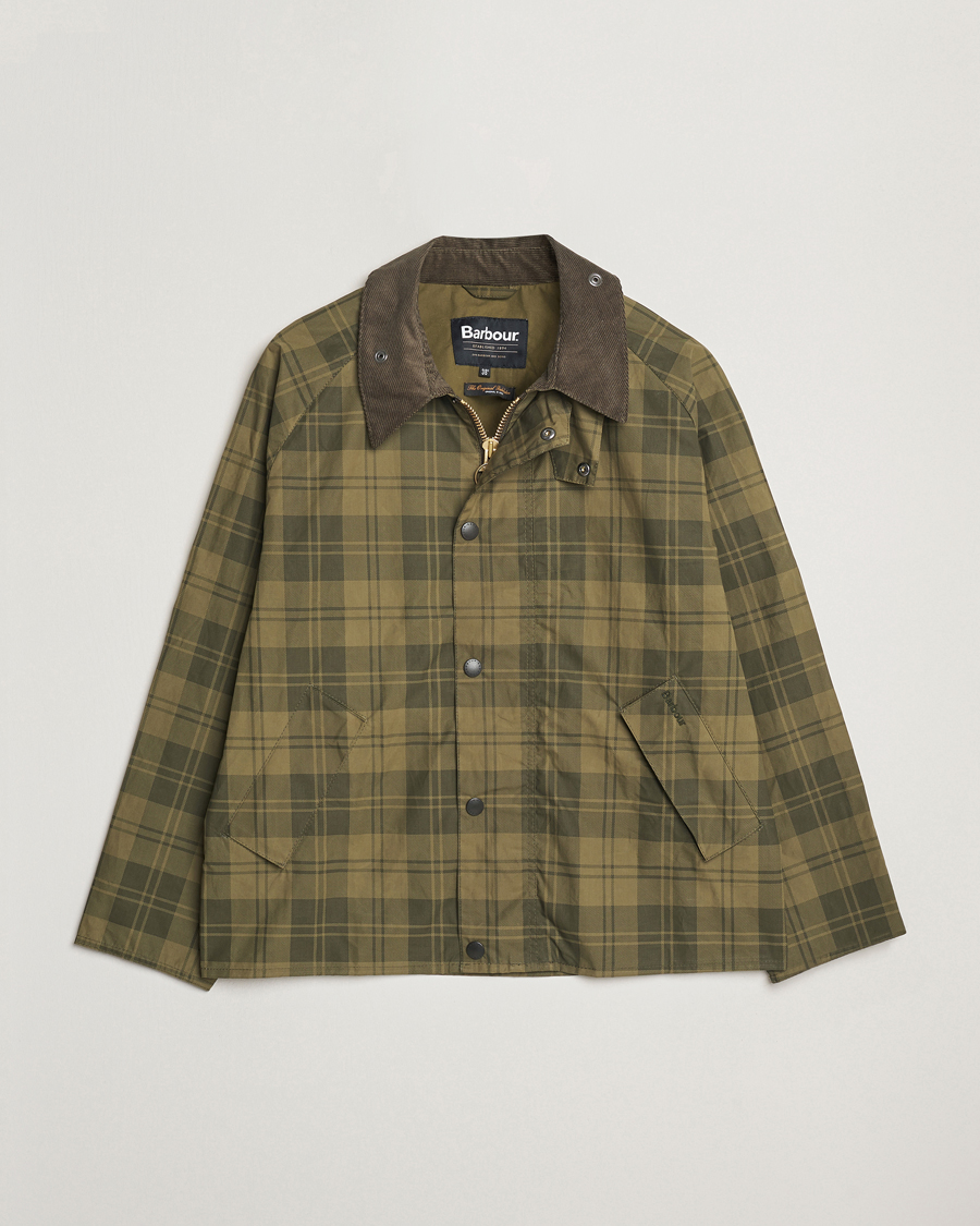 Barbour Heritage Transport Check Cotton Casual Jacket Olive