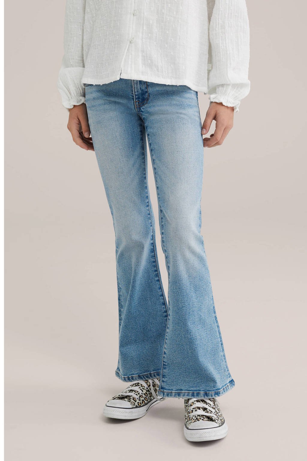 WE Fashion Blue Ridge flared jeans light blue denim