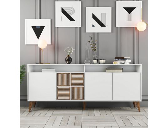 CONCEPT1 - Bahut Milan blanc 180 x 35 x 78cm