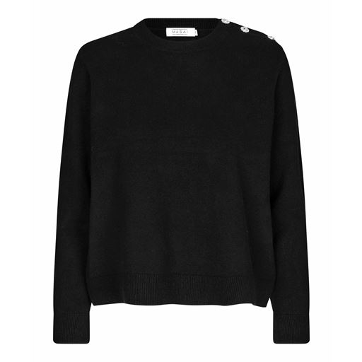 Masai Filizia Strikbluse, Sort, L