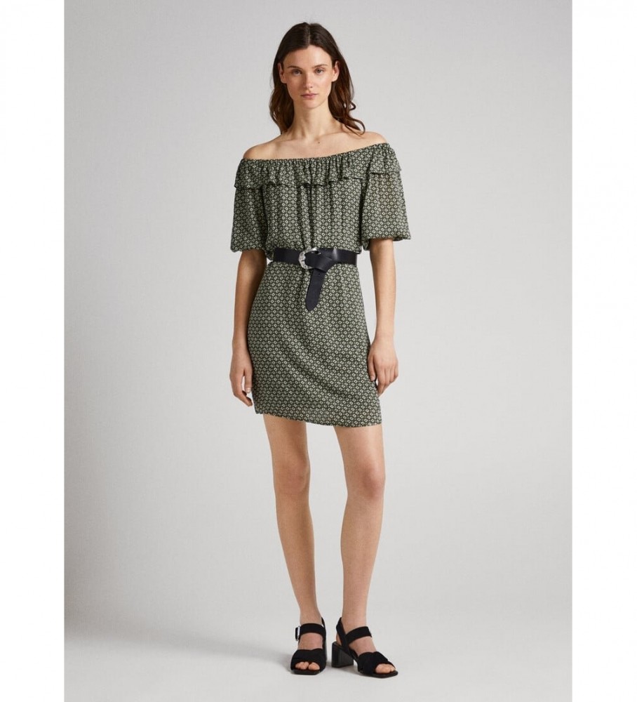 Pepe Jeans Vestido Flanche Verde