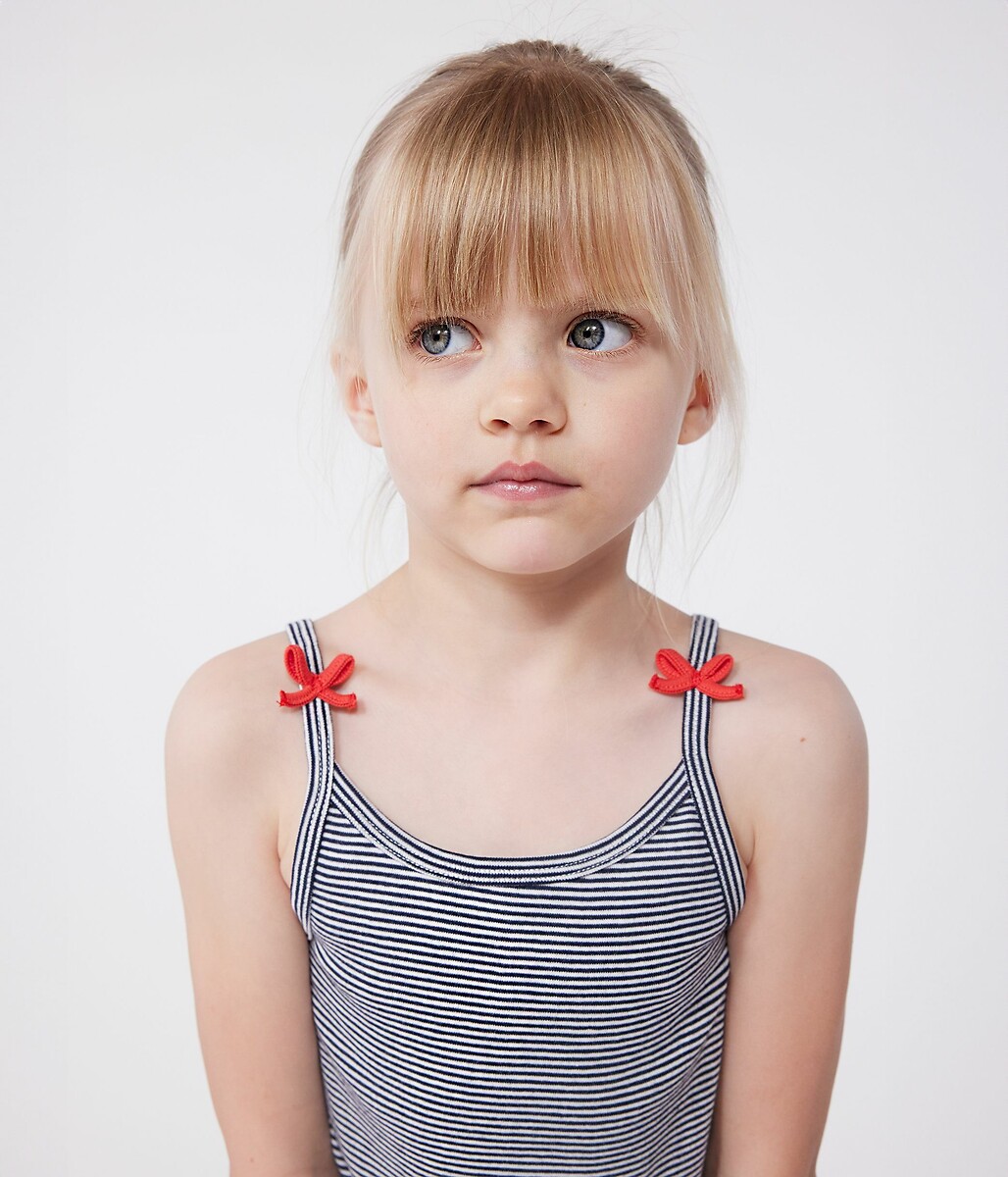 PETIT BATEAU<br>Shorts de pijama de algodão, com alças e listras