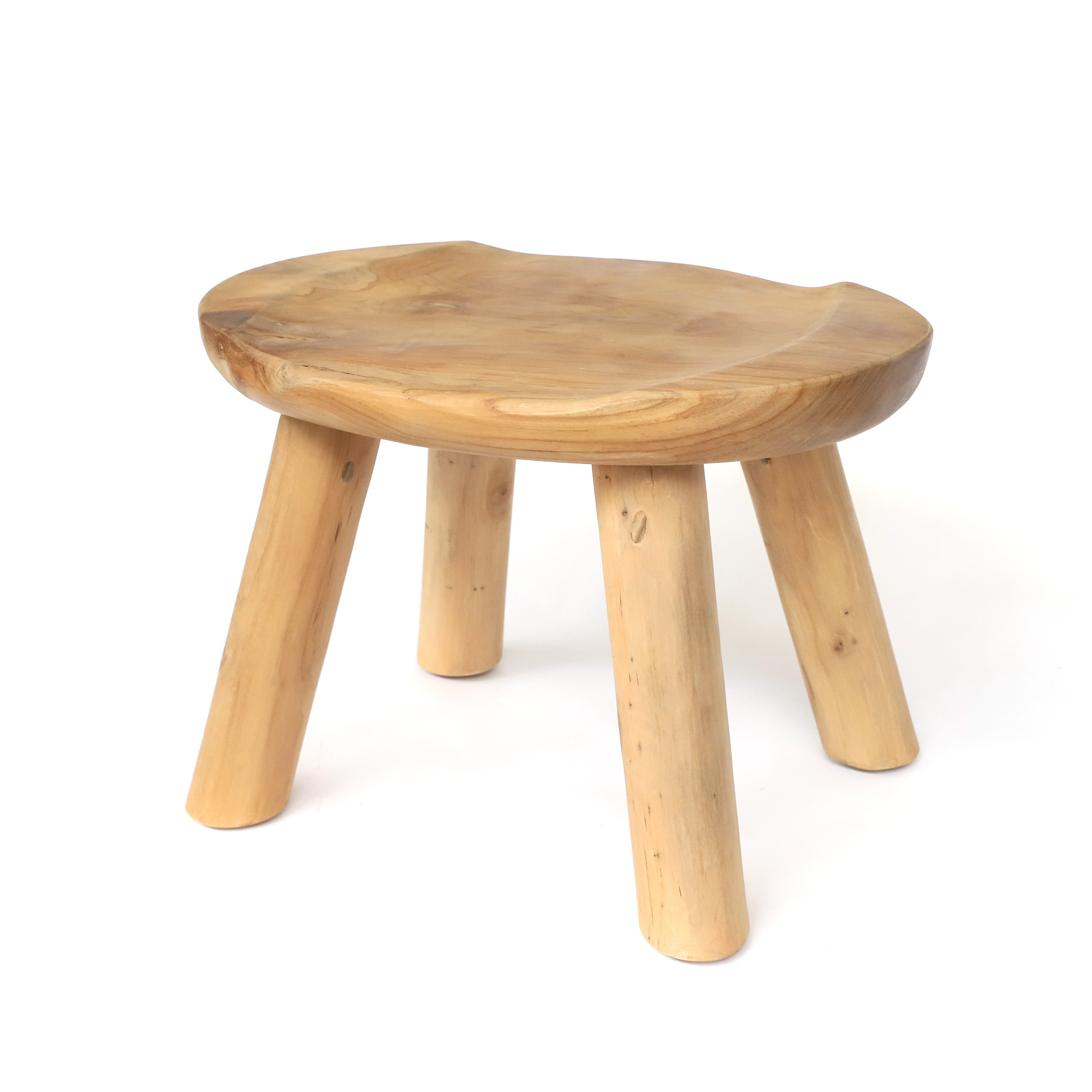 Teak-Hocker aus Wurzelholz, natur, H 35 cm, B 50 cm, L 38 cm von fischer's lagerhaus