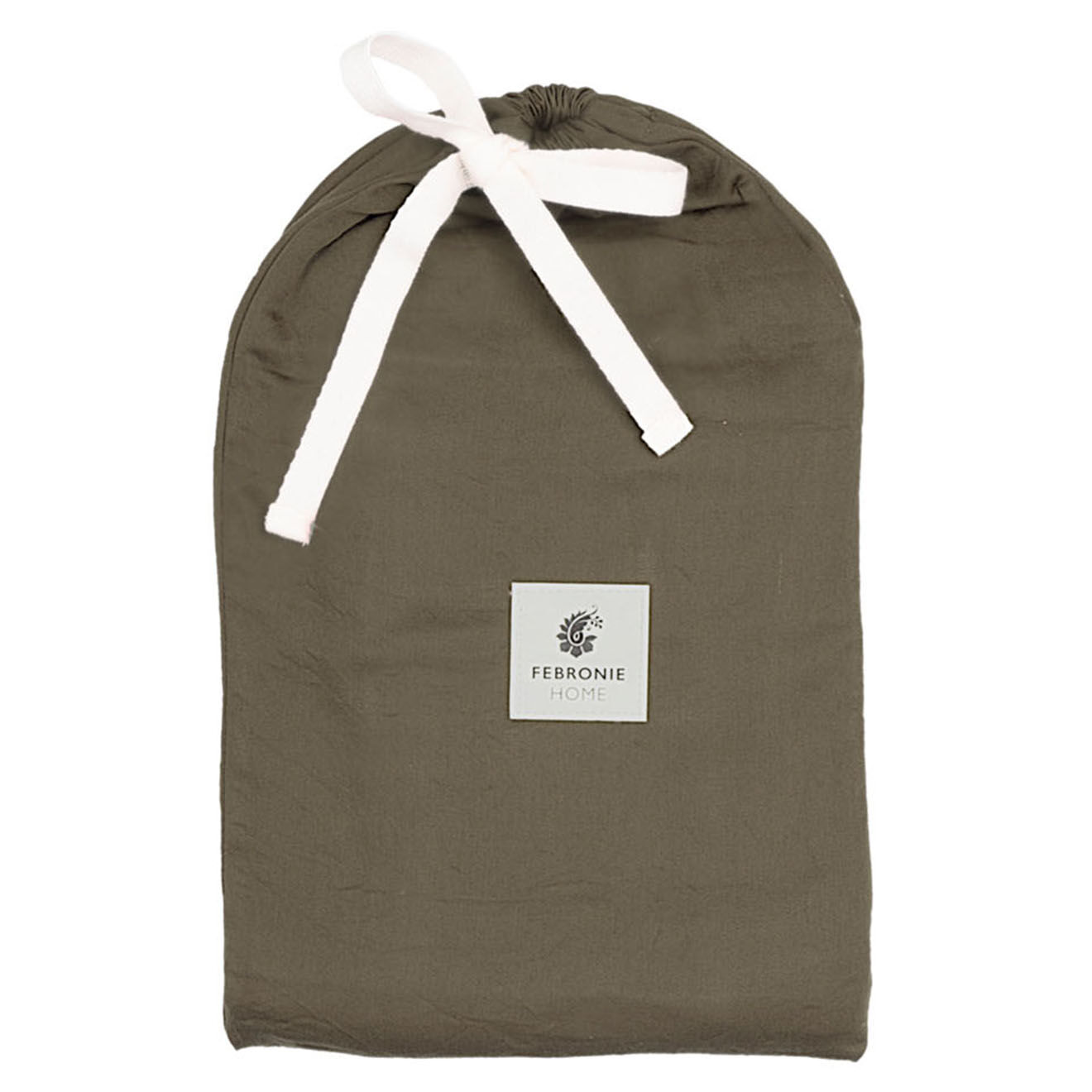 Febronie Home Taie d'oreiller 100% Satin de Coton Julia kaki