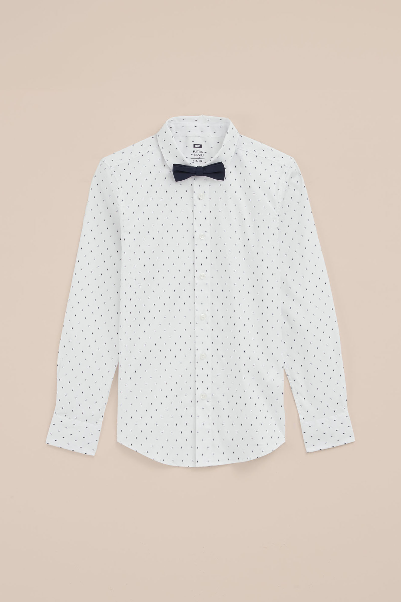 Jongens overhemd met afneembare vlinderdas WE Fashion Wit