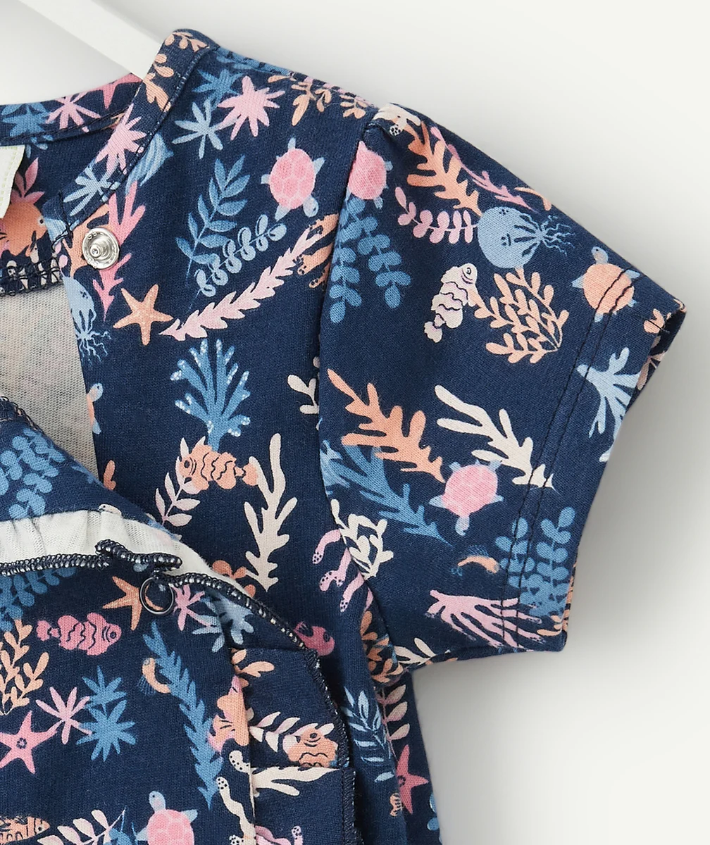 DORS BIEN SHORT EN COTON BIO BLEU MARINE ET IMPRIMÉ