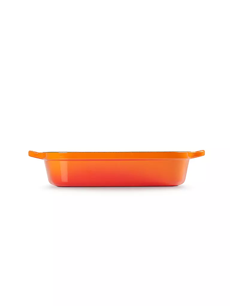 LE CREUSET Gusseisen-Bratreine eckig 33cm SIGNATURE Ofenrot orange