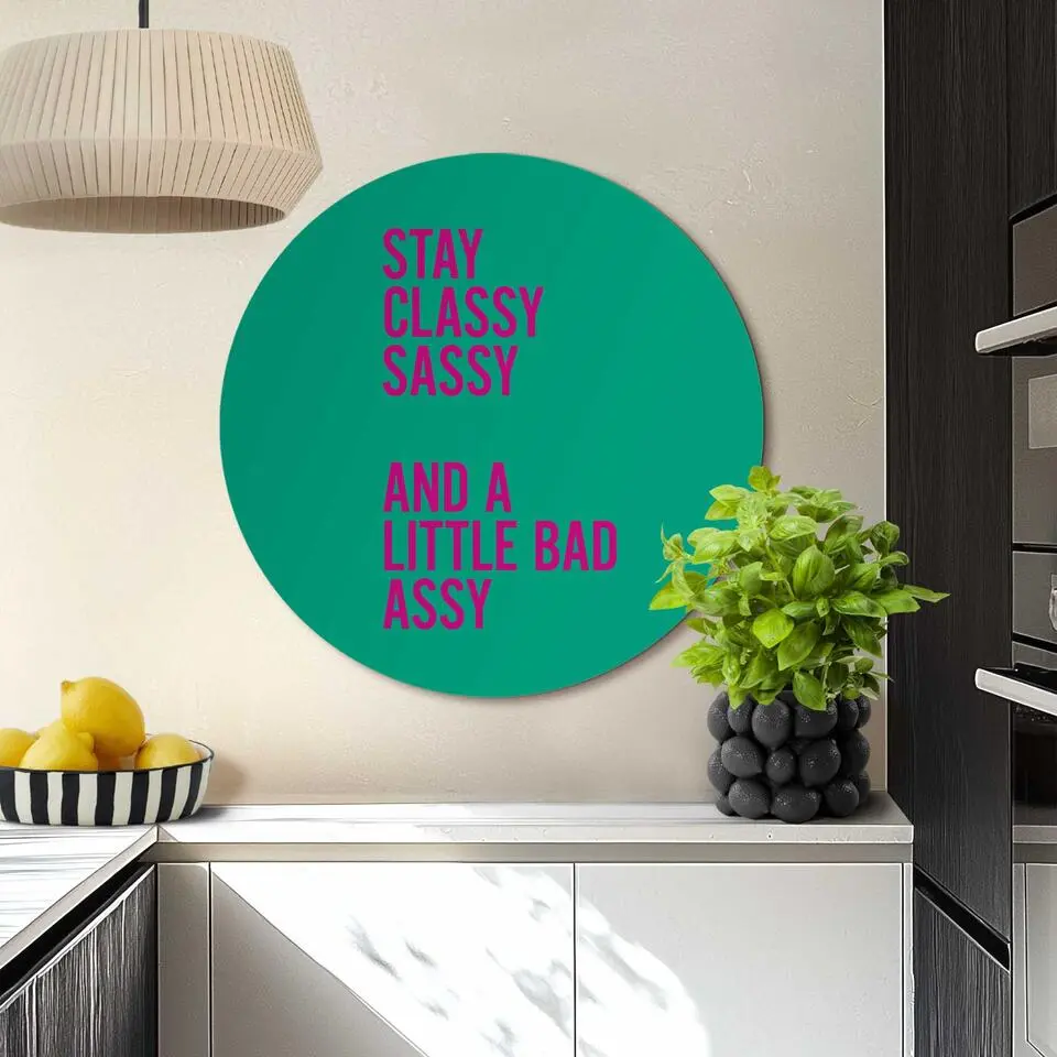 Glasschilderij Classy and sassy - Ø 70cm - Groen