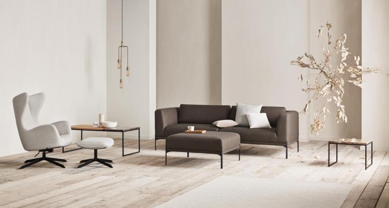 Bolia Solo voetenbank tone in tone Grey / Memory Grey White