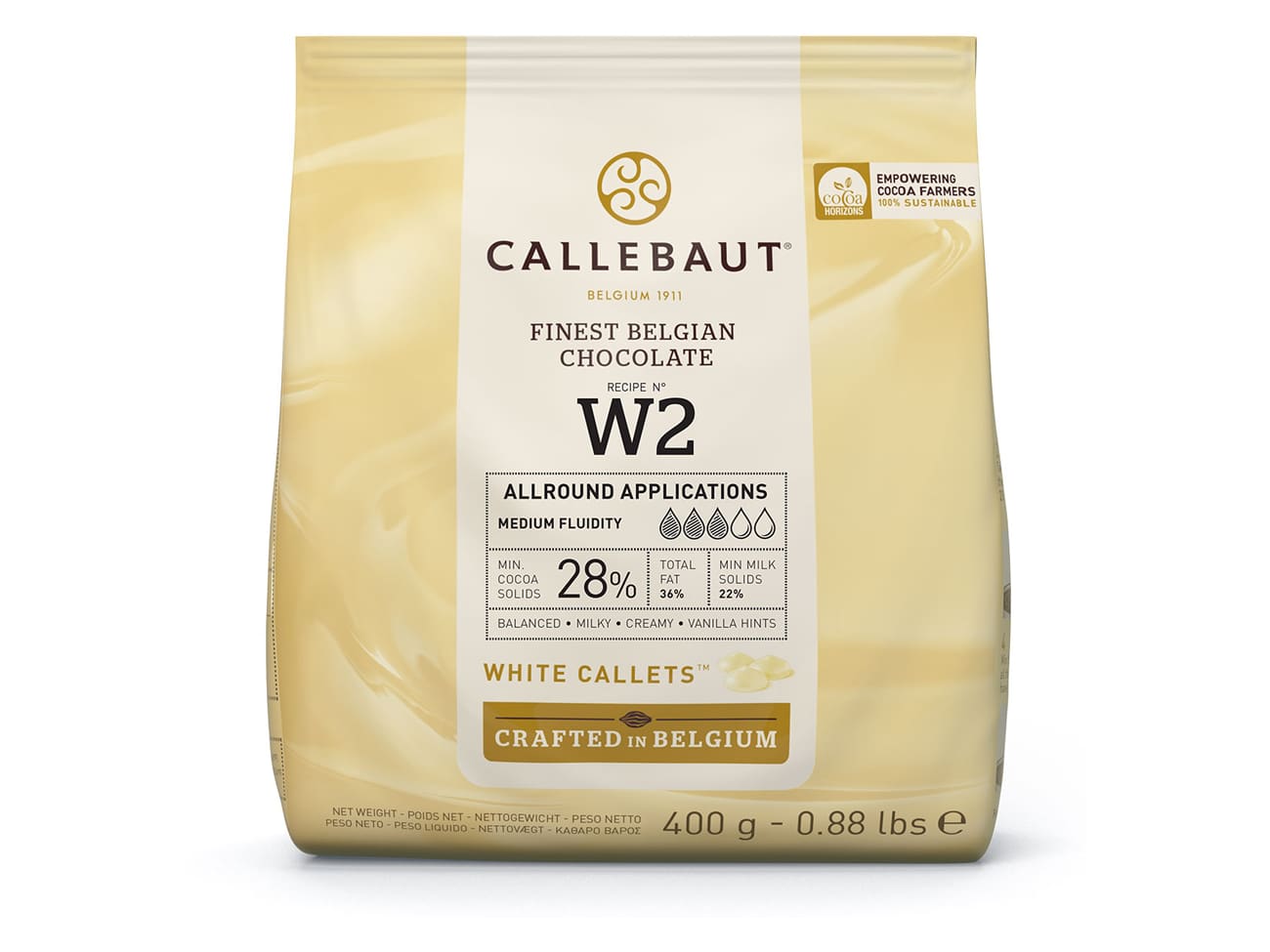 Chocolat blanc W2 28% - 400 g - Callebaut