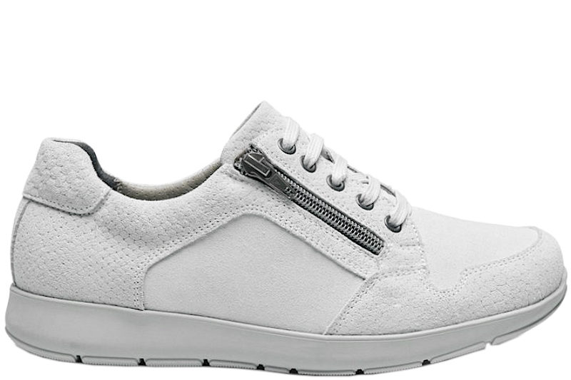 NEW FEET SKO I PRÆGET HVID NUBUCK
