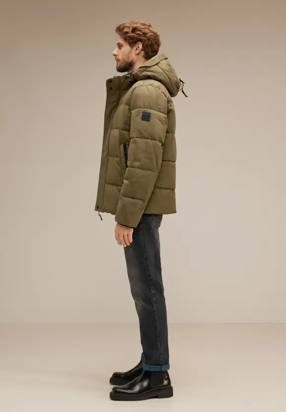 Steppjacke mit Kapuze - burnt olive