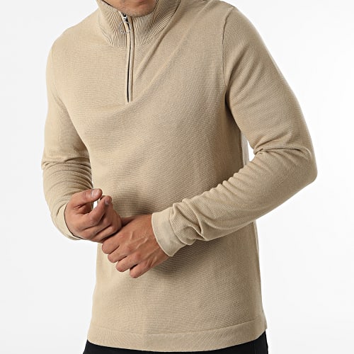 Pull Col Zippé Eli Knit High Beige