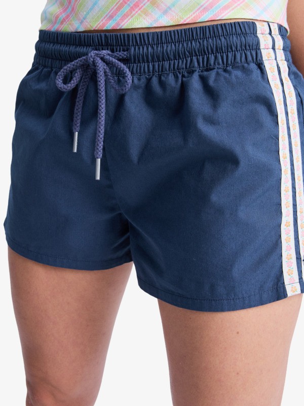Sunlit Smiles Short taille élastique Bleu Femme