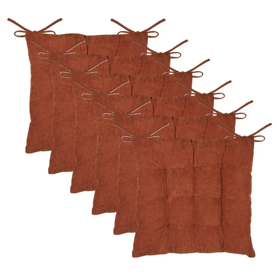 Stof Textile stoelkussen - wijnrood - 38 x 38 x 5 cm