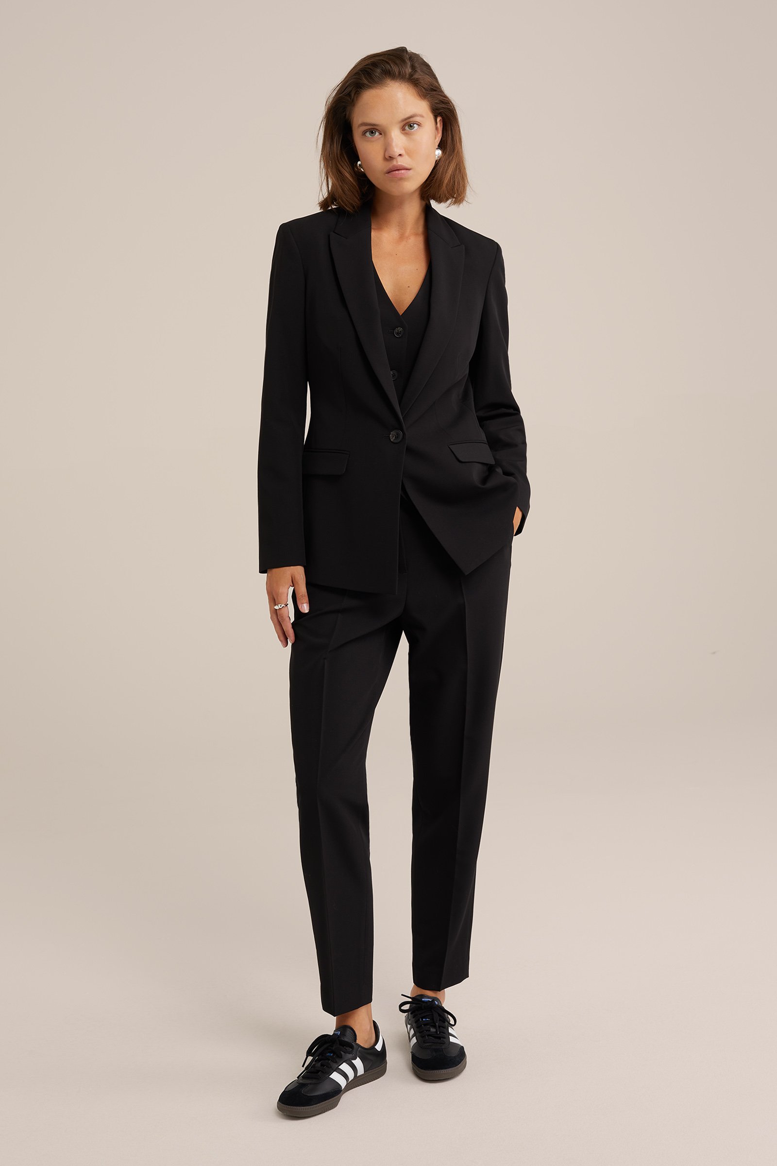 getailleerde blazer WE Fashion Zwart