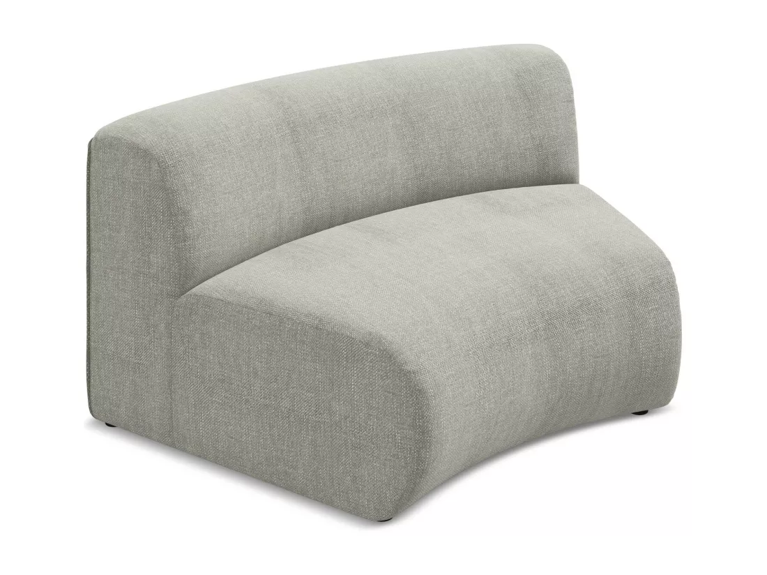 Fauteuil d'angle pour canapé modulable en tissu chenille - beige - EKAHI