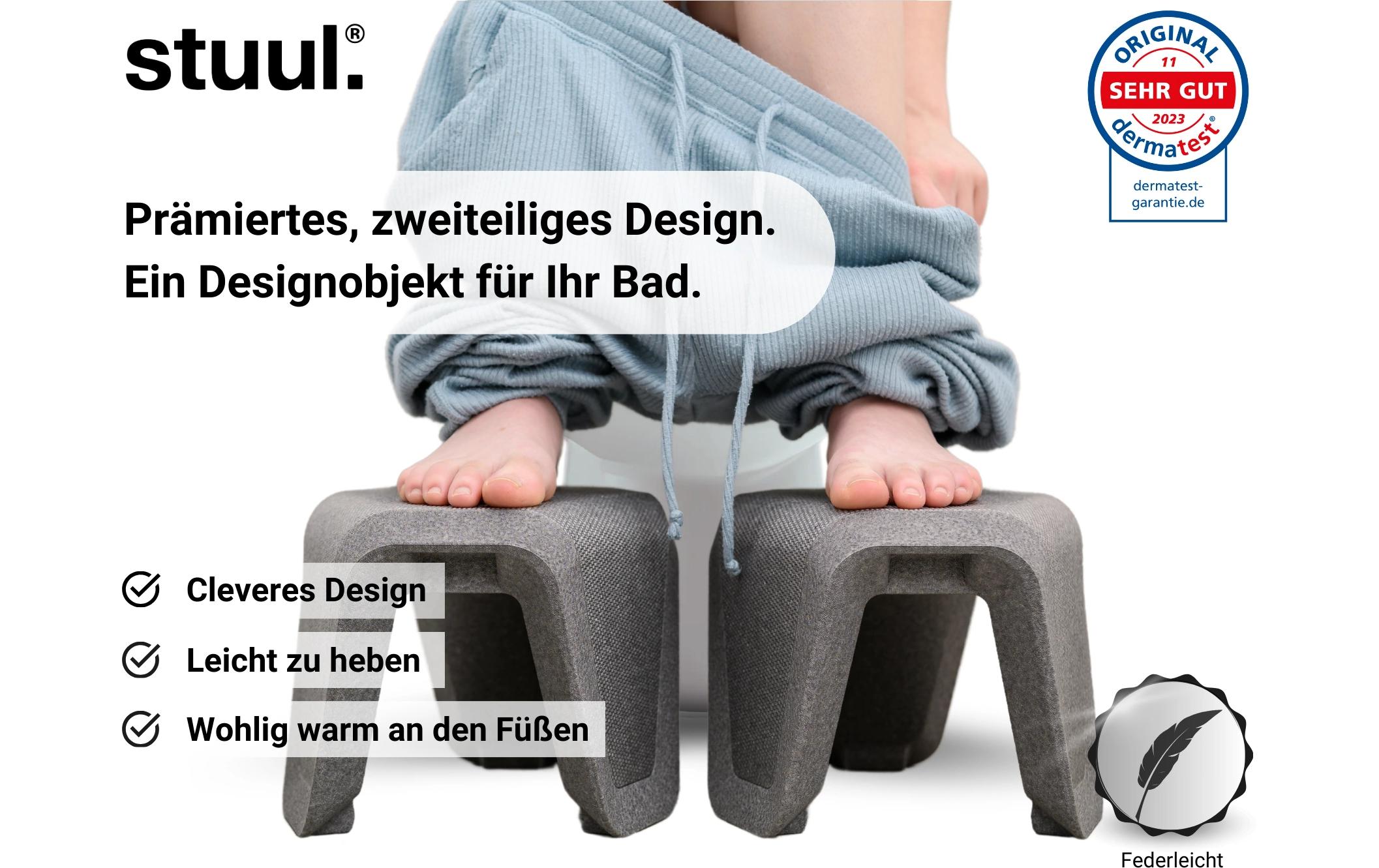 Toilettenhocker BasaltInnovativer, zweiteiliger Design Toiletten-Hocker Made in Germany