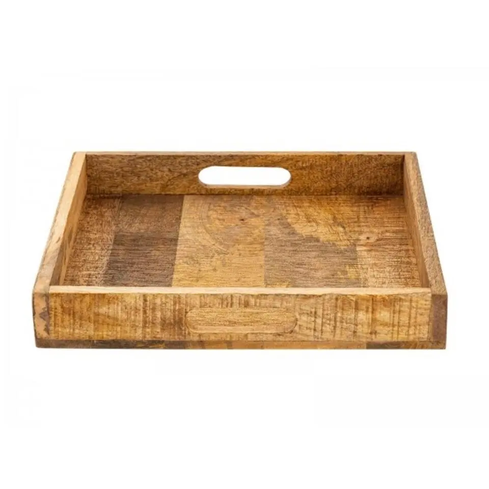 Bobbel Home - Houten Dienblad - Decoratief Serveerblad -40x40cm - Bruin
