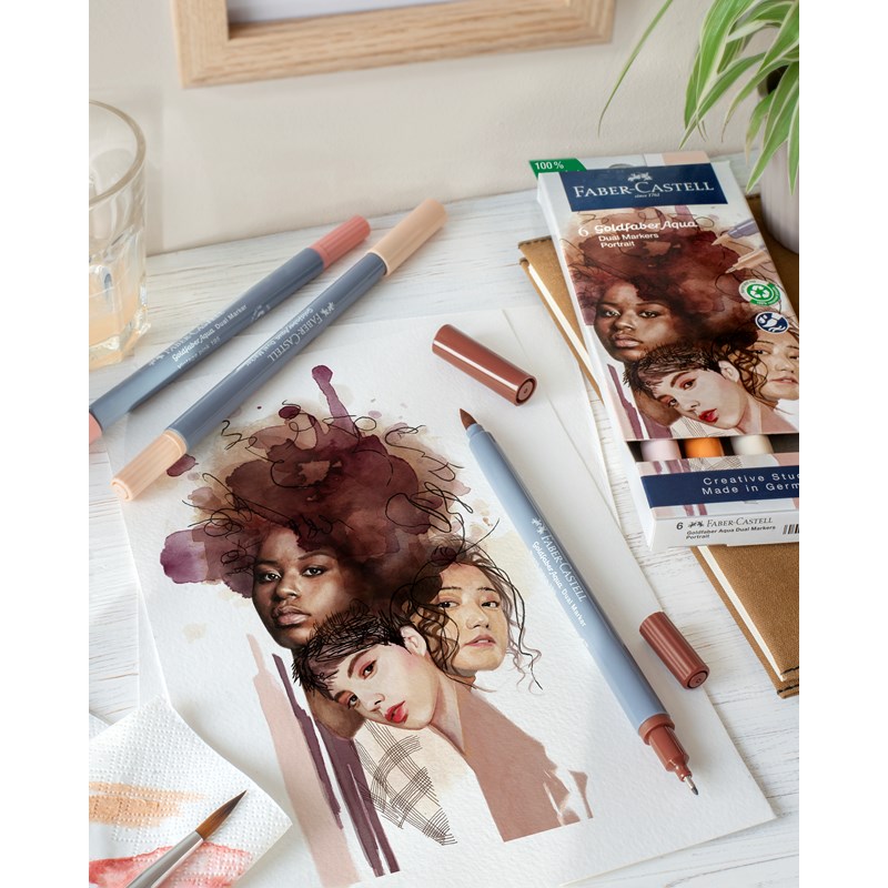 Faber-Castell<br>Tusser Dual Portrait 6 stk.