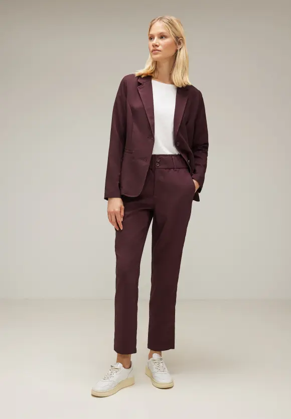 Twill Blazer in Unifarbe - purple brown