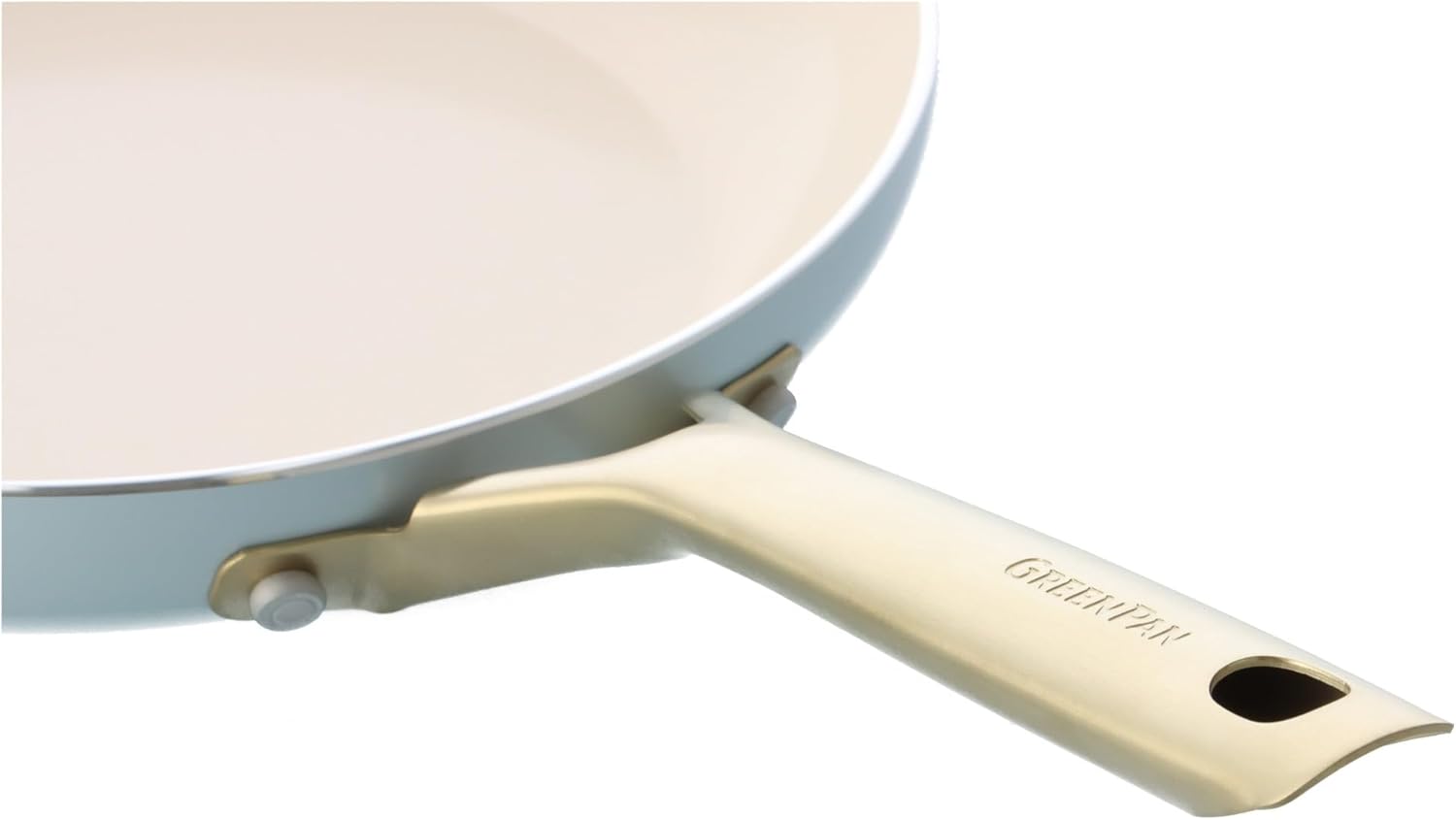 GreenPan Shades 3-teiliges Keramik-Antihaft-Pfannenset, Ø 20/24/28 cm, PFAS-frei, Induktionsgeeignet, Goldener Edelstahlgriff, Spülmaschinenfest, Ofenfest, Coastal