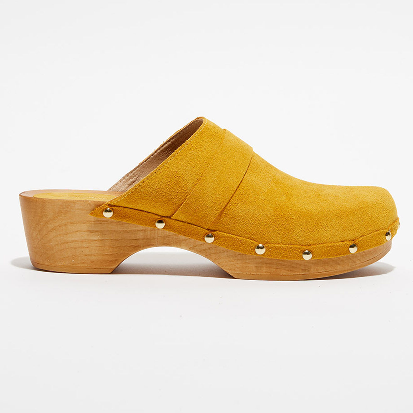 Apologie Studio Sabots en Velours de Cuir Sofia miel - Talon 5 cm