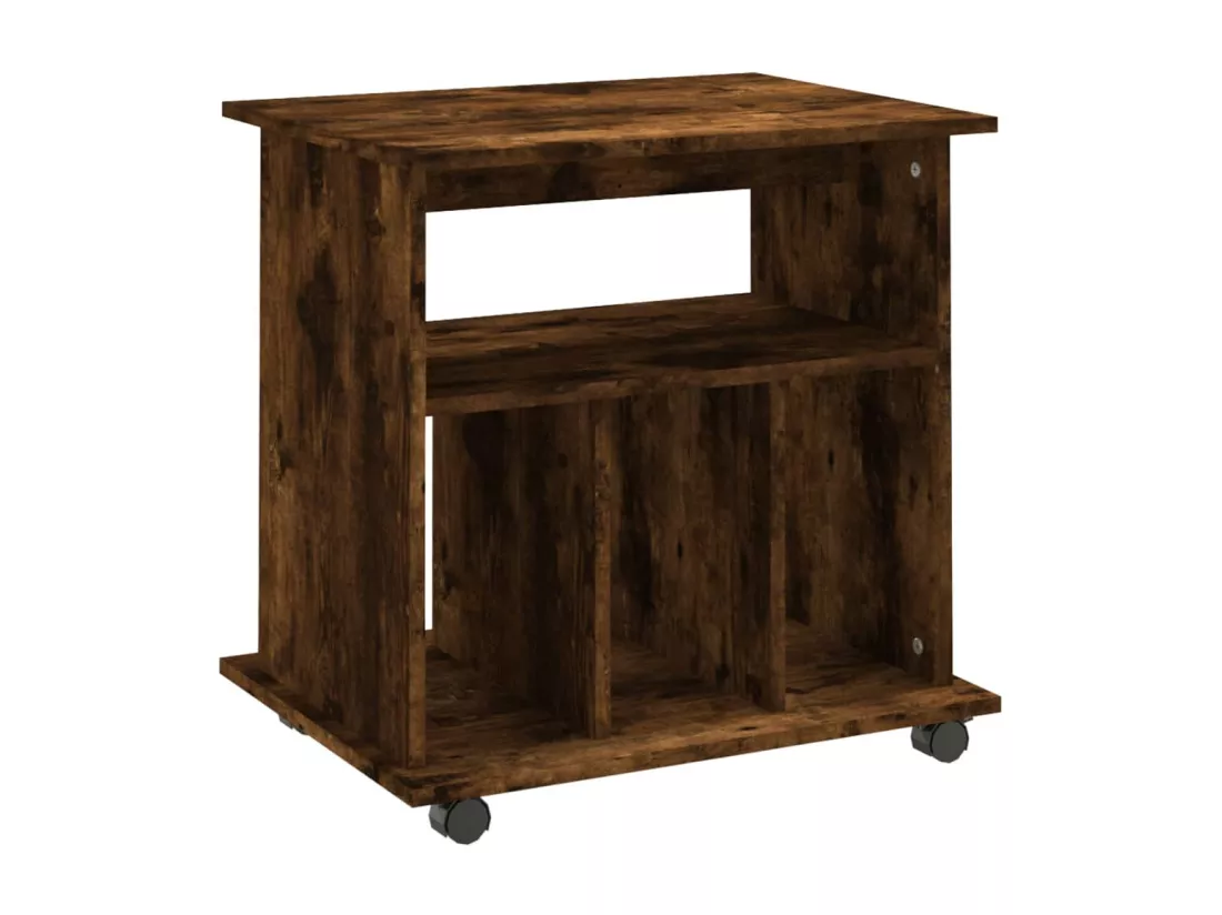 Armoire roulante Chêne fumé 60x45x60 cm Bois d'ingénierie