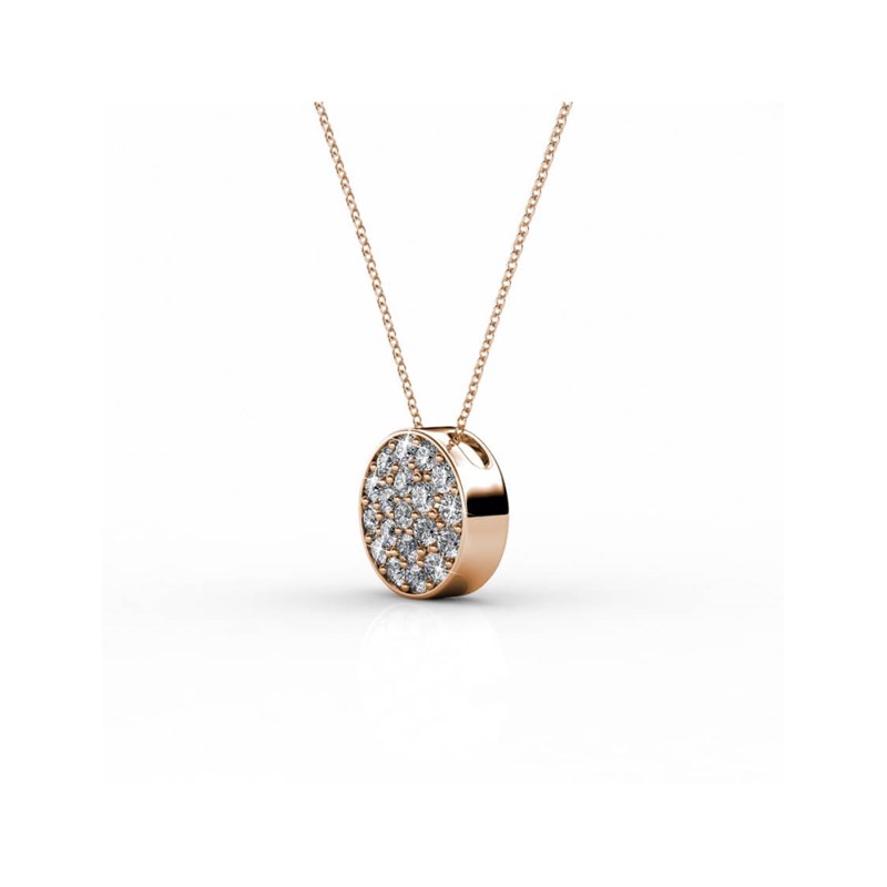 Pendentif Round - Or Rosé et Cristal