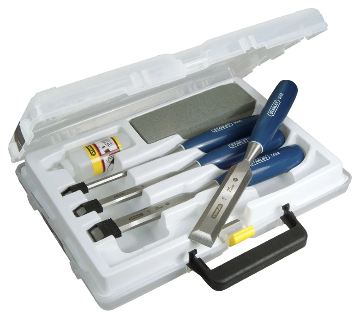 Stanley 0-16-130 6-delig Steekbeitelset basic met olie en slijpsteen
