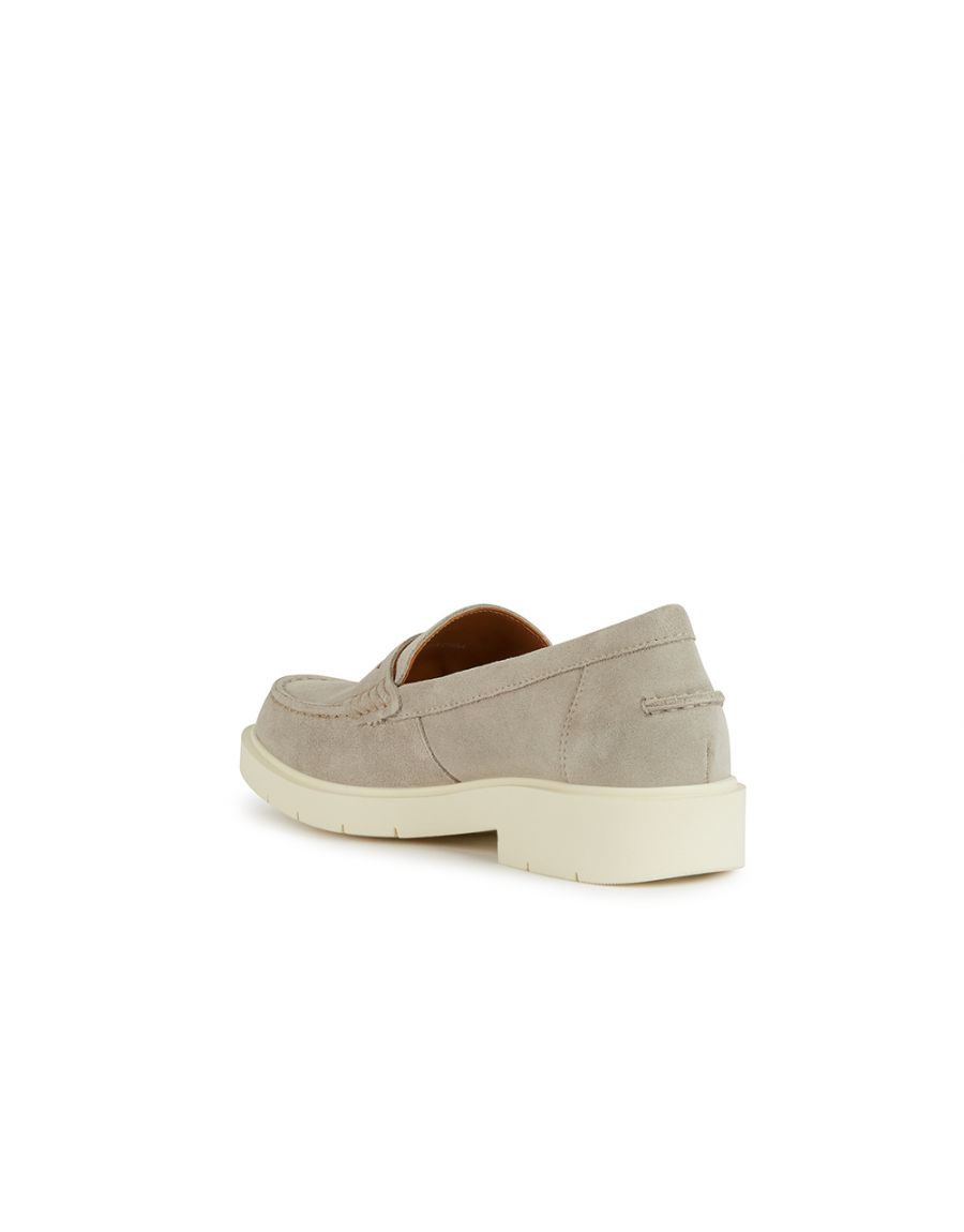 Mocassins beige cuir