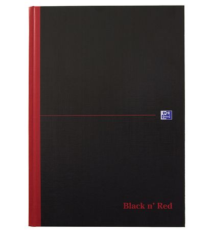 Oxford Notesbog - Hard Cover - Kvadreret - A4 - Sort/R?d