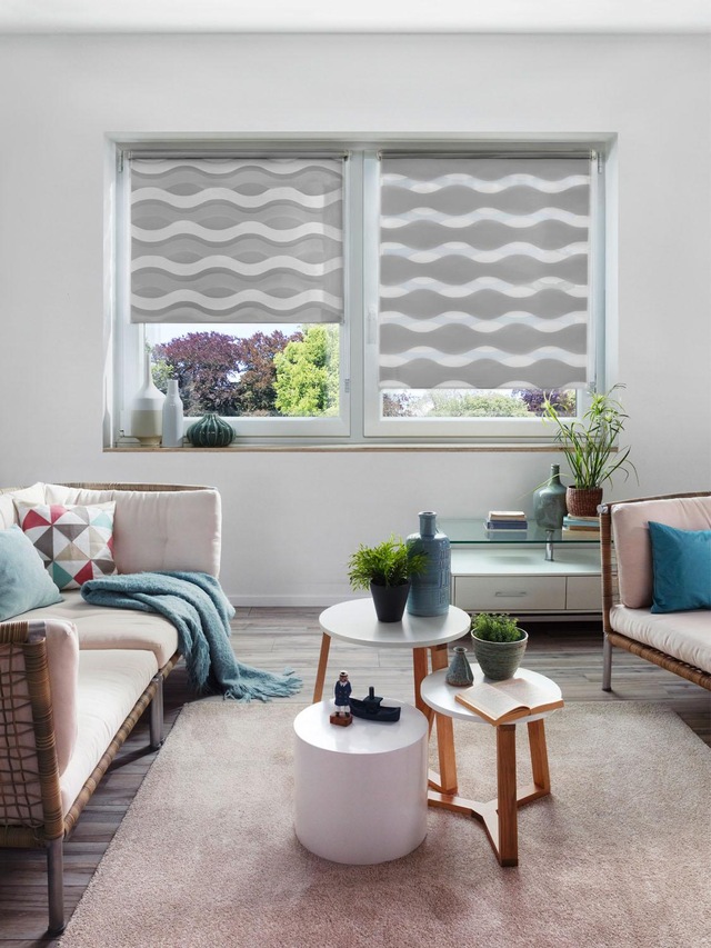 Good Life Doppelrollo »WAVE« Lichtschutz ohne Bohren