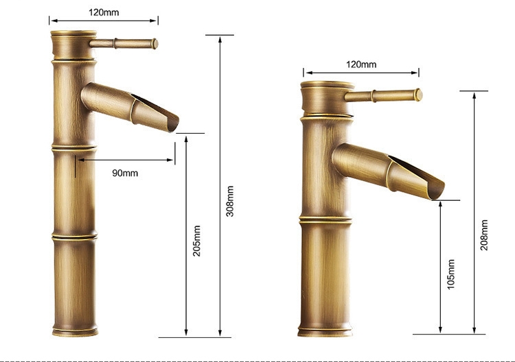 Saniclear Bamboo hoge wastafelkraan met waterval uitloop zwart