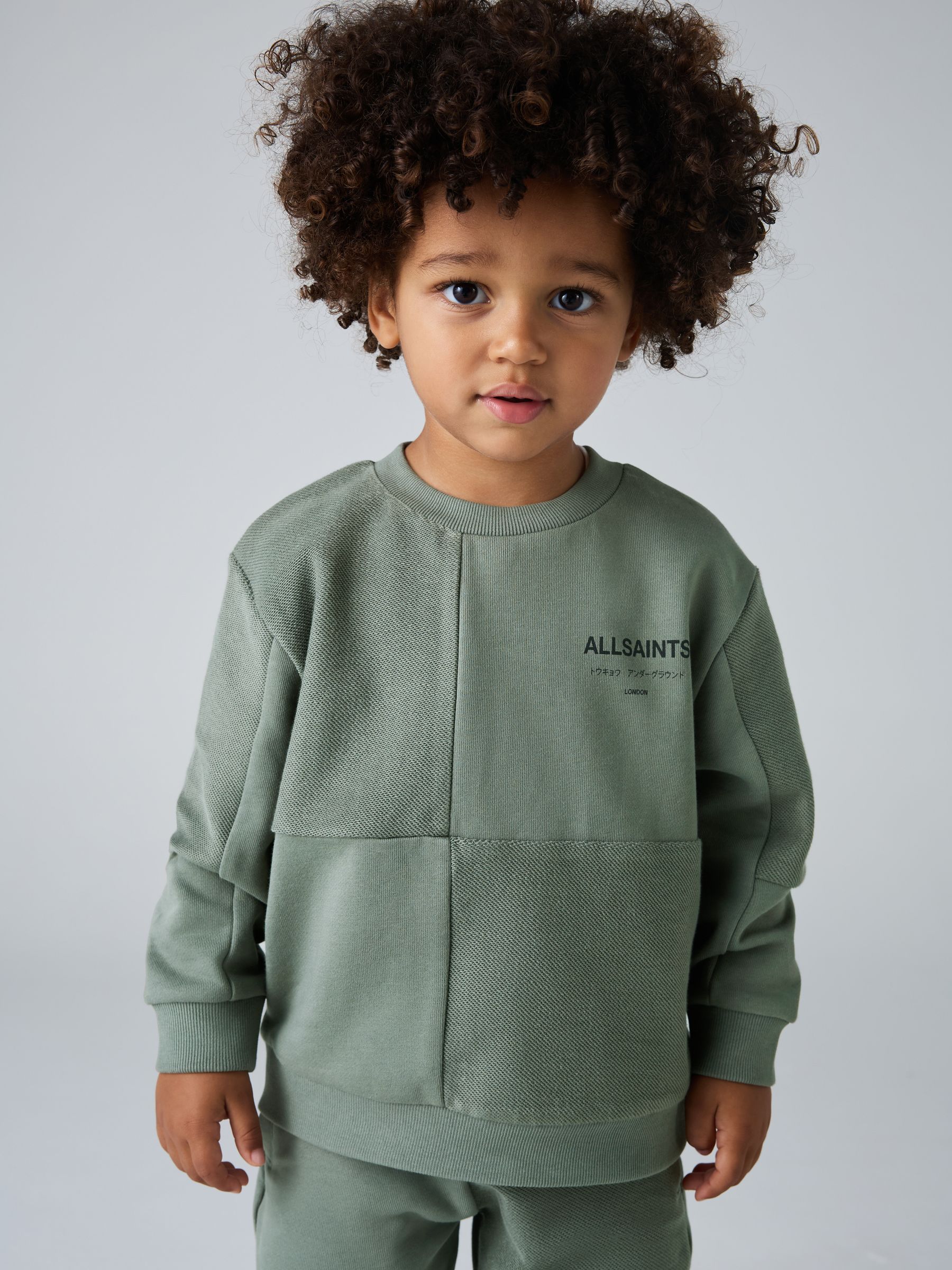 Dusky Green/Textured - smALLSAINTS Underground Oversized Younger Boys Sweatshirt and Joggers Set