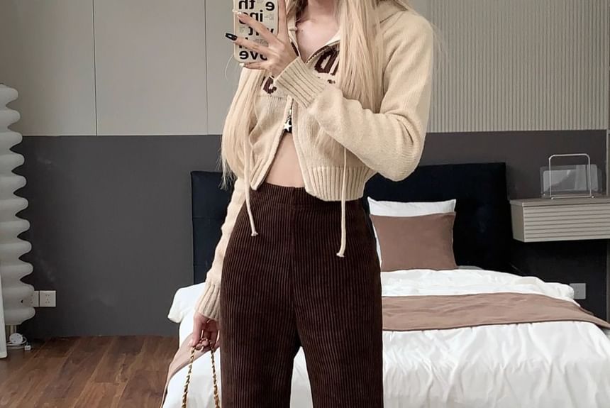 Angel Shine - Corduroy Bootcut-broek met hoge taille