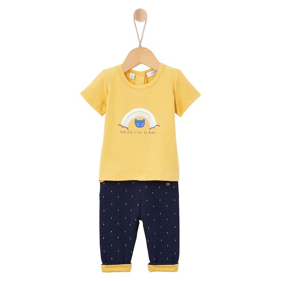 Roi Chat Ensemble Pantalon + Haut   Jaune        1 mois   de               Marèse