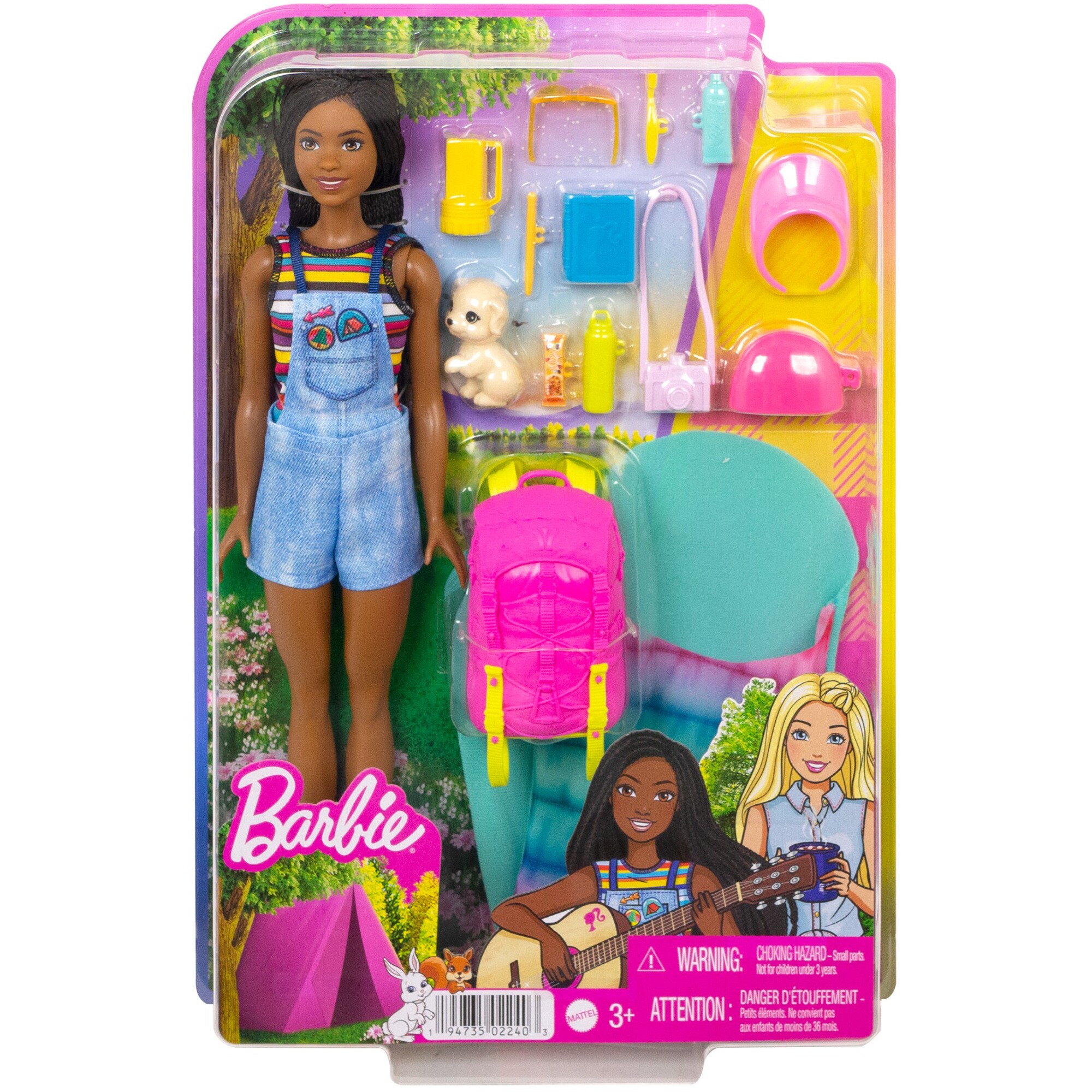 Mattel Puppe Barbie “It takes two! Camping” Spielset mit Brooklyn Puppe, Hündchen und Accessoires