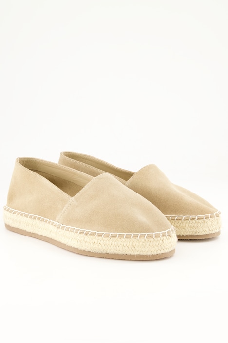 Leder-Espadrilles, Lamm-Veloursleder, Weite H