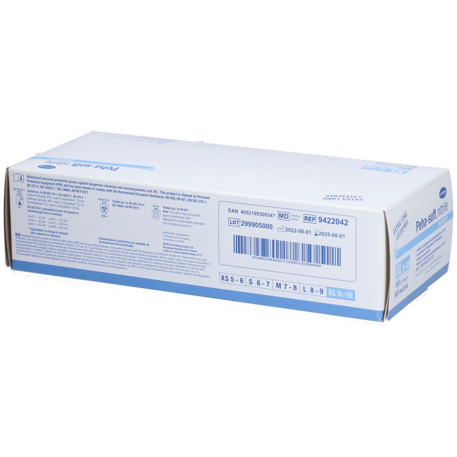 PEHA-SOFT nitrile guard unsterile puderfreie Untersuchungshandschuhe XL
