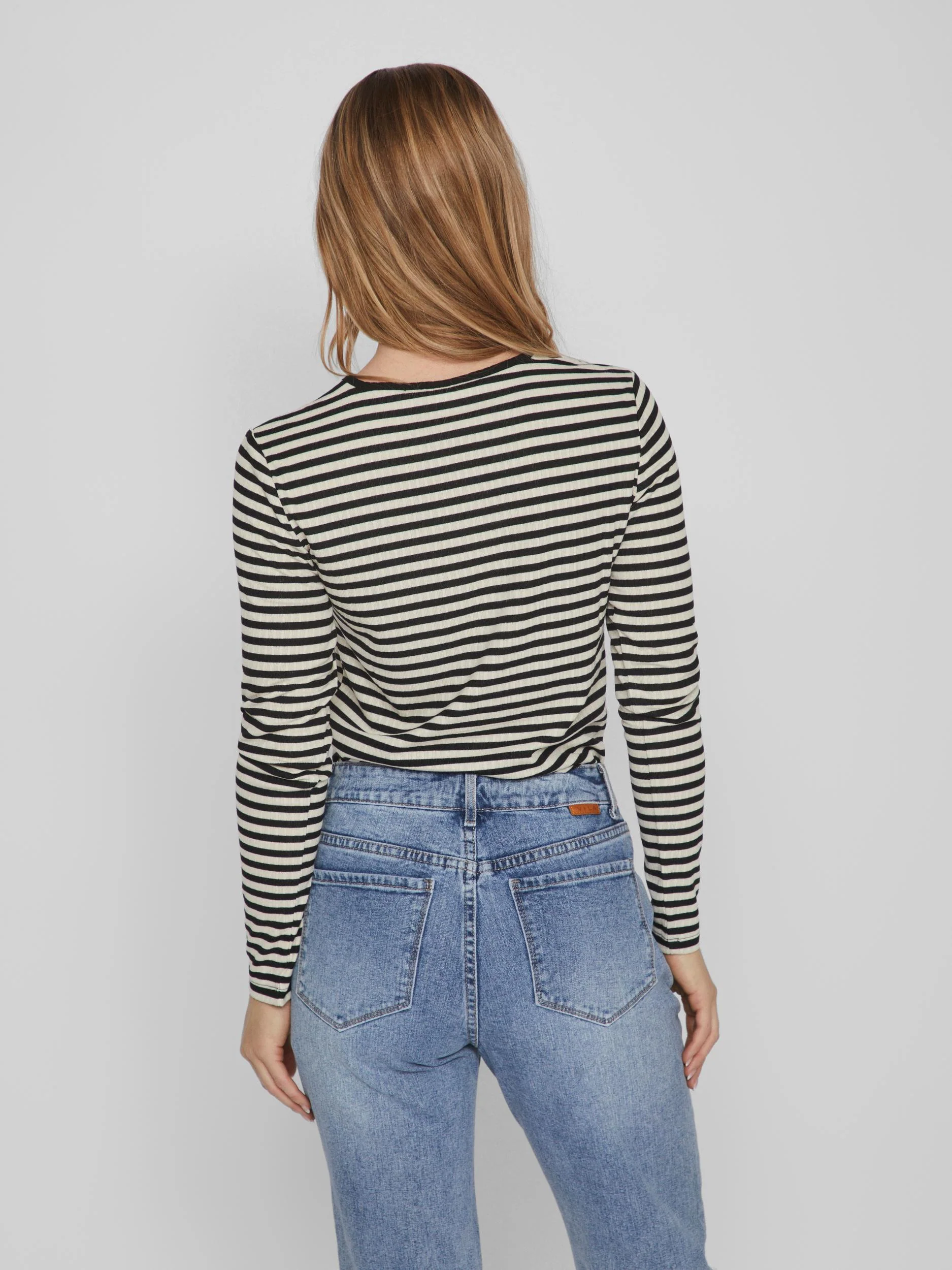 Vila  Viaspen langærmet t-shirt - sort
