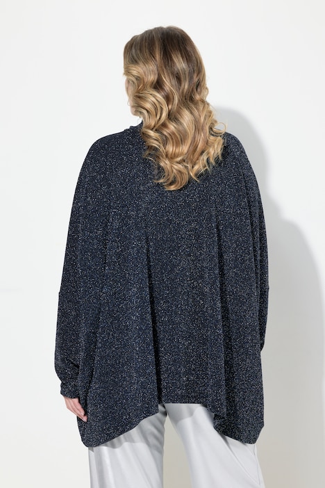 T-Shirt, oversized, Glitzer-Jersey