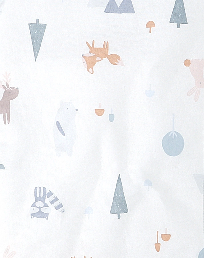 Jersey-Schlafack GANZJAHR – LITTLE FOX in weiß