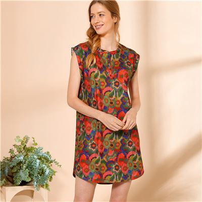 Chemise de nuit tunique fleurie