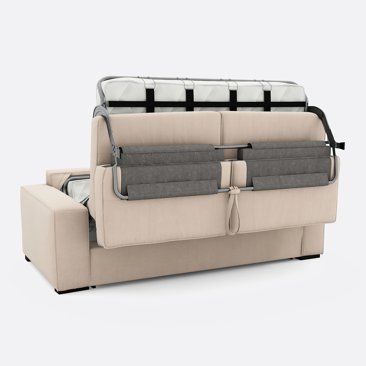 LA REDOUTE INTERIEURS<br>Sofá-cama em veludo cotelê fino, espuma, Cecilia