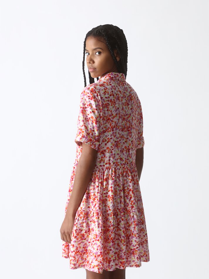 Vestido camisa evasê - Rosa