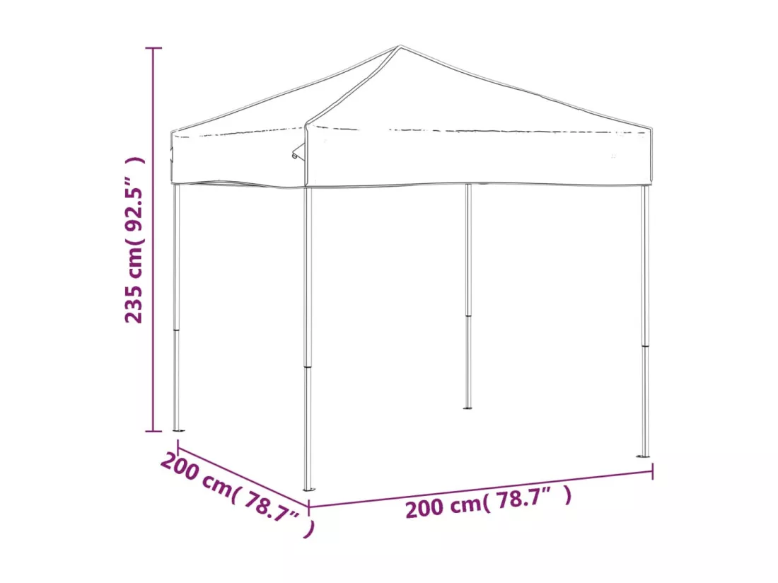 Tente de réception pliable Bleu 2x2 m