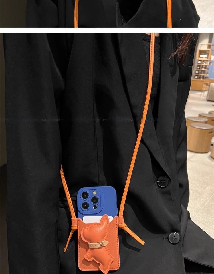 PIXON - Bulldog kaarthouder telefoonhoesje voor iPhone 13 / 14 / 15